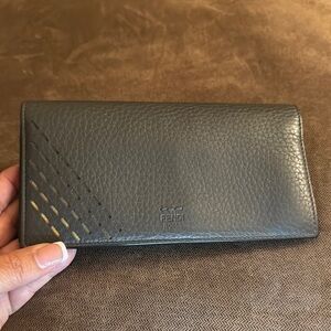 Fendi Roma Charcoal Leather Wallet